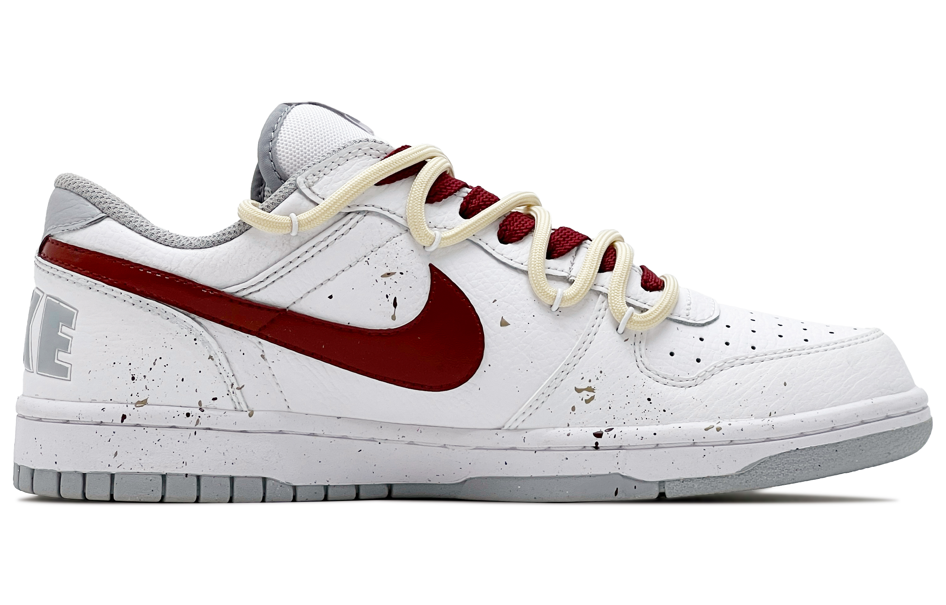 Nike Кроссовки для скейтбординга мужские Big Leather, устойчивые к истиранию, дышащие, низкие, бело-красные — фото 4