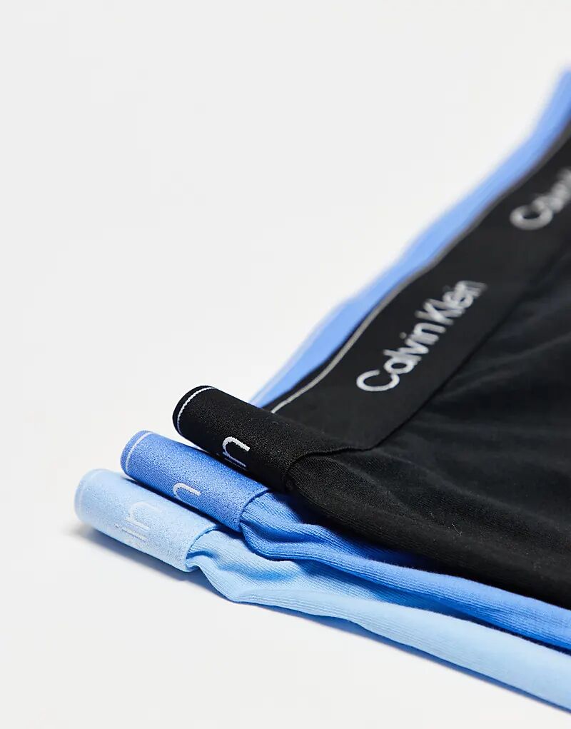 Комплект из 3 пар боксеров Calvin Klein Icon Cotton Stretch в синих тонах — фото 3