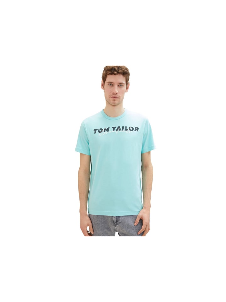 

Мужская футболка с круглым вырезом синего цвета Tom Tailor