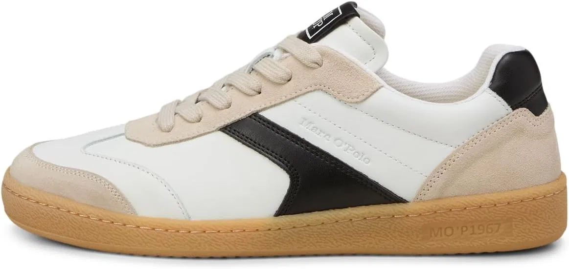 Мужские кожаные кроссовки Marc OPolo на плоской подошве с резиновой подметкой Marc O'Polo, White Black
