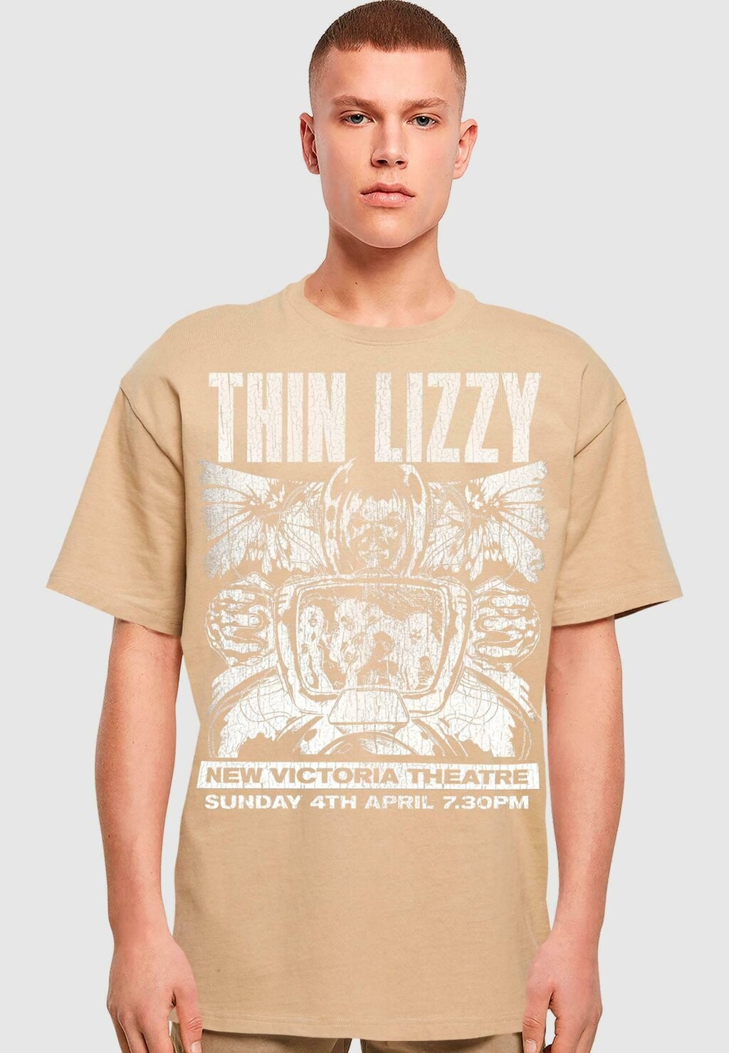

Футболка с принтом THIN LIZZY NEW VICTORIA THEATRE HEAVY Merchcode, бежевый
