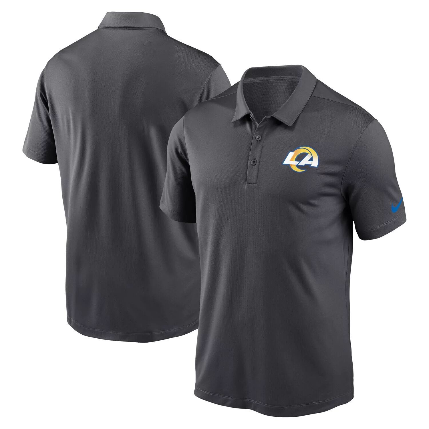 Мужское поло антрацитового цвета с логотипом команды Los Angeles Rams Franchise Team Nike — фото 2