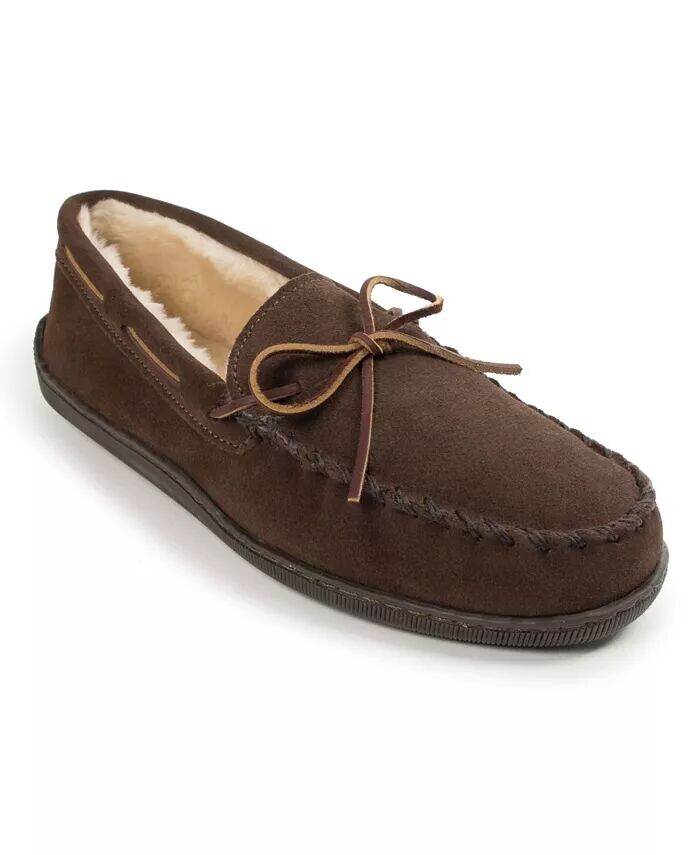 

Мужские тапочки на твердой подошве с ворсовой подкладкой Minnetonka, коричневый