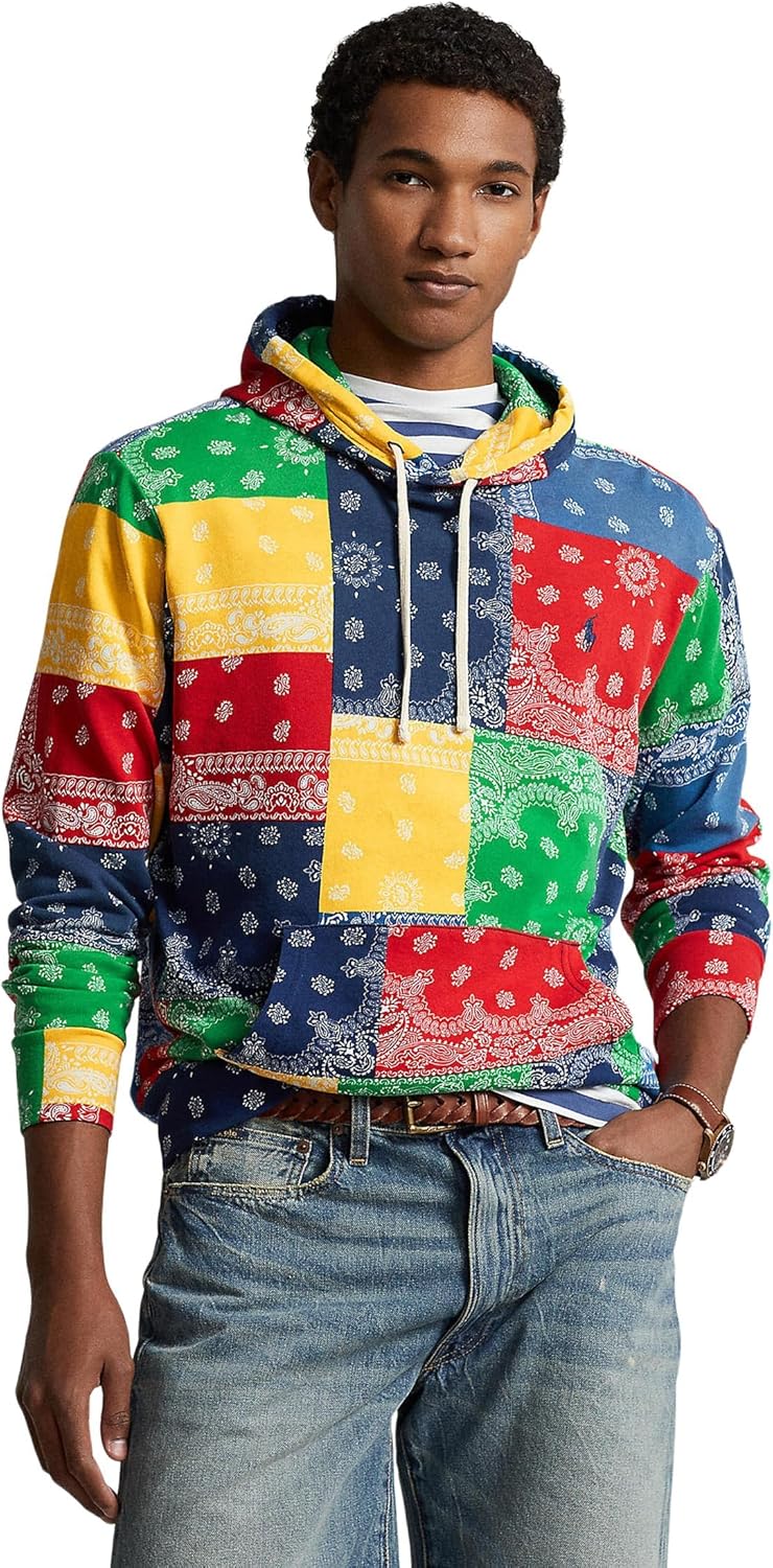 

POLO RALPH LAUREN Мужской худи из спа-терри с принтом пэчворк, Archival Bandana