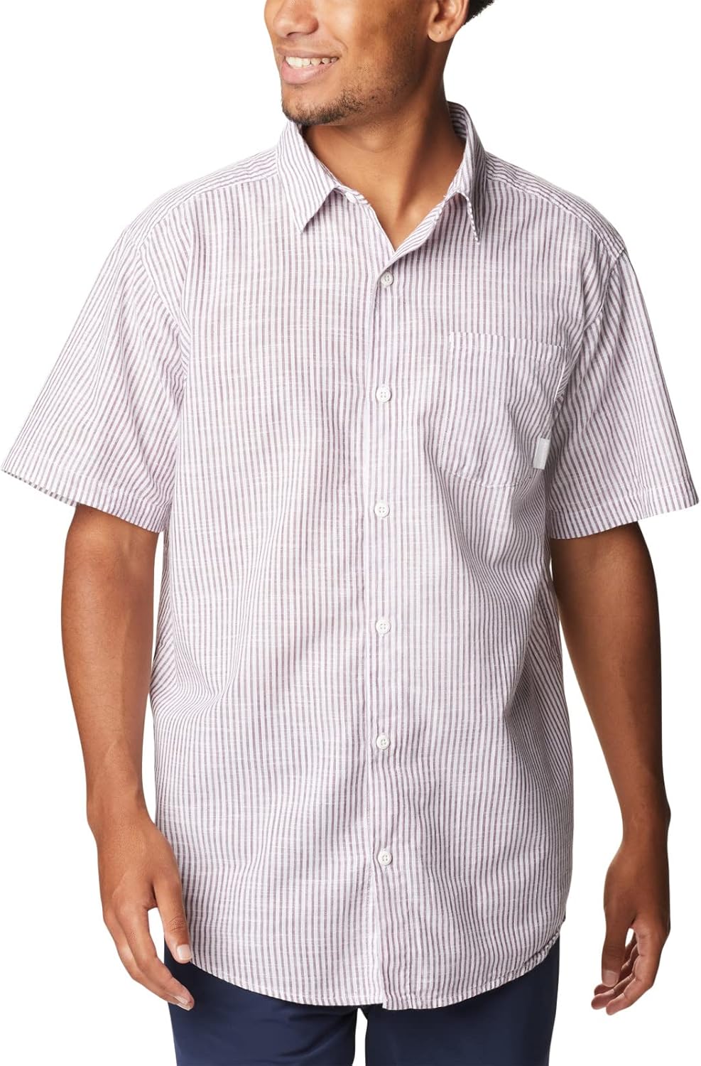 

Мужская рубашка Columbia Under Exposure Yarn Dye с коротким рукавом, Red Onion Oxford Stripe