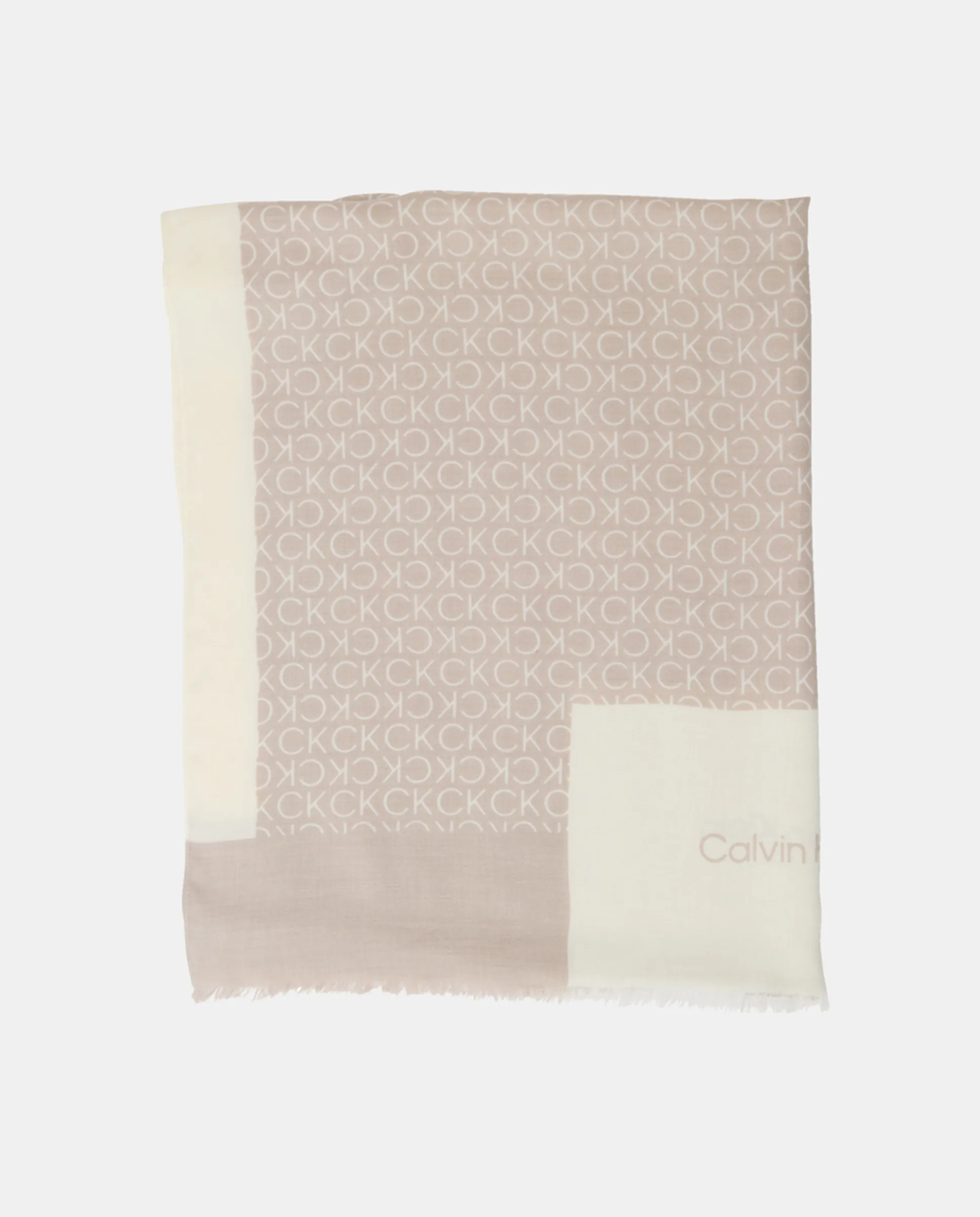 

Платок 70x70 с монограммой Calvin Klein, бежевый