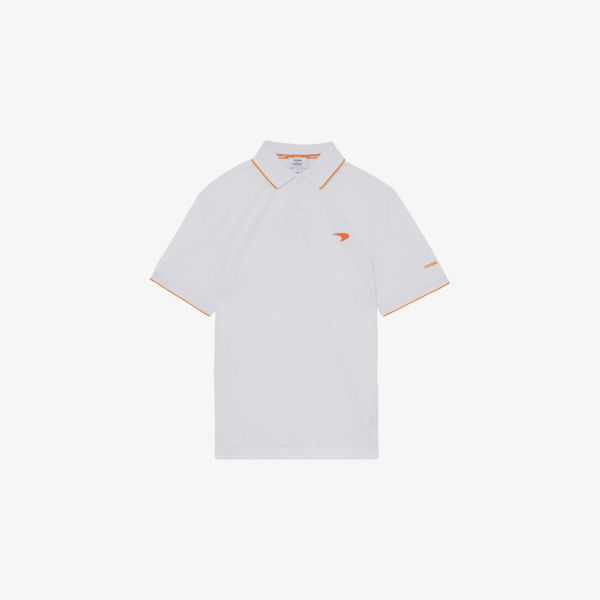 

Поло из хлопка с вышитым логотипом Reiss x McLaren Crypto Reiss, белый