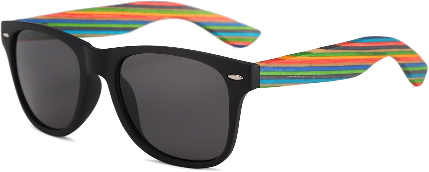 

Солнцезащитные очки Long Keeper Wood для женщин и мужчин, классические ретро-солнцезащитные очки квадратной формы из бамбукового дерева для вождения, защита UV400, Black Grey