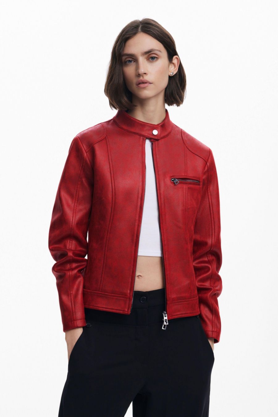 

Женская куртка с воротником-стойкой Desigual, Orange red