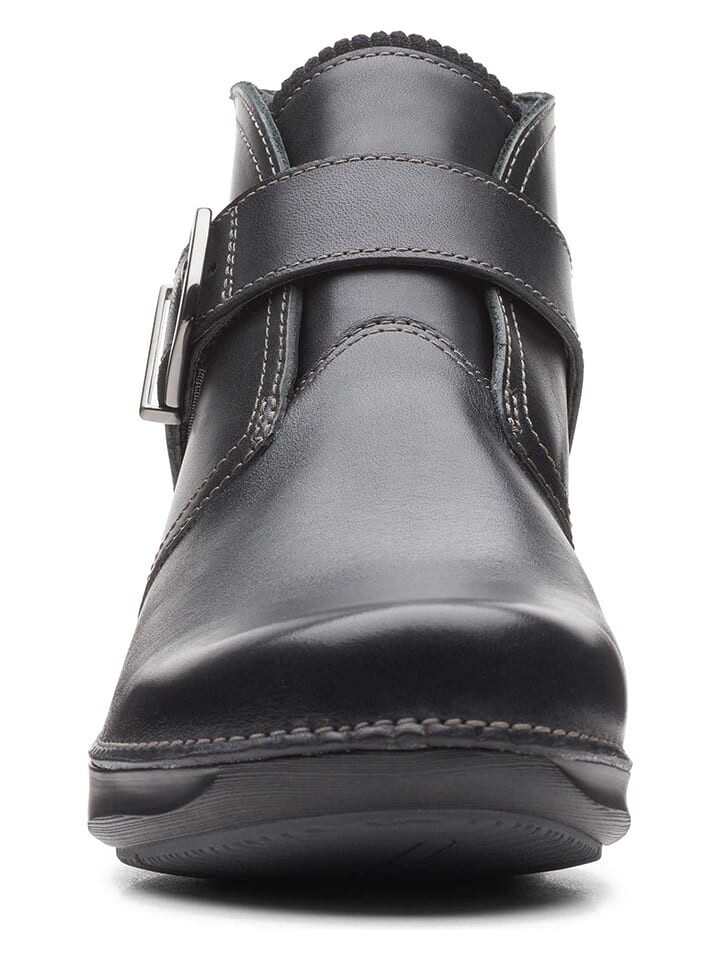 Ботинки женские Clarks Leder Appley низкие с пряжкой, черный — фото 3