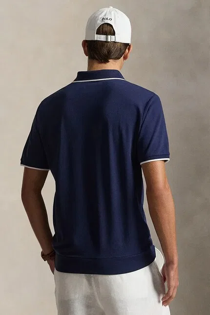 Поло хлопок с эластаном Polo Ralph Lauren, темно-синий — фото 2
