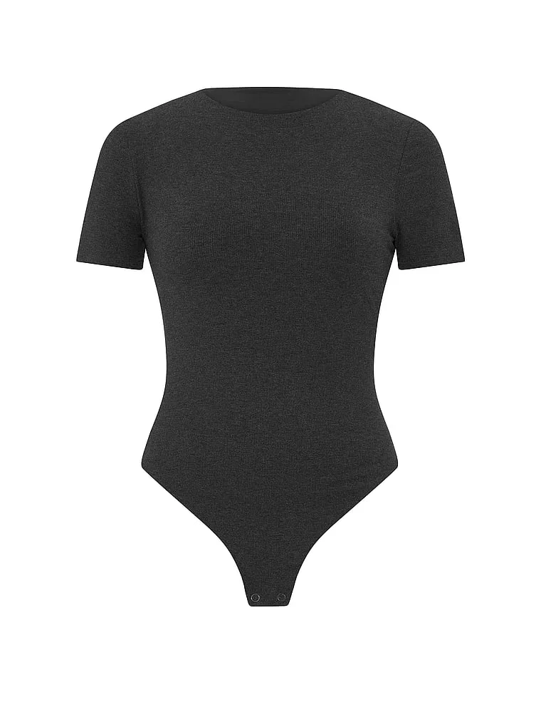 Корректирующее белье Victoria, разглаживающий боди в рубчик. Victoria'S Secret, Heather Charcoal Grey — фото 3