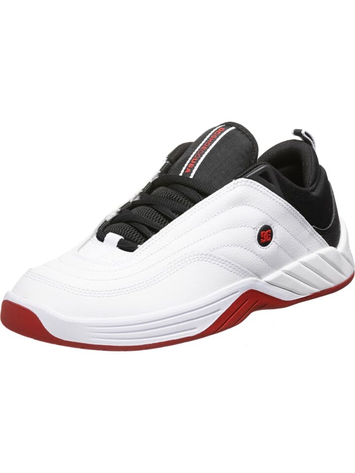 

Кроссовки на шнуровке DC Shoes, цвет white/black/athletic red