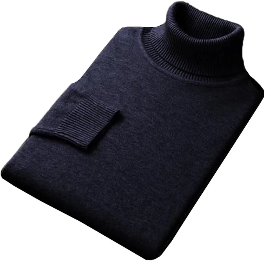 

Мужской вязаный свитер-водолазка зимний с длинным рукавом