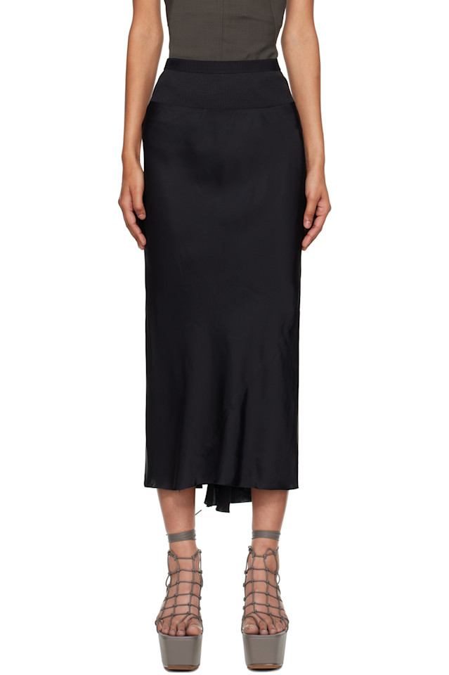 

Конкордантная юбка миди с косым кроем Rick Owens, черный