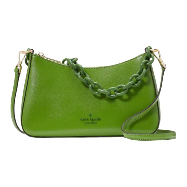 

Kate Spade Портативная сумка через плечо из сафьяновой кожи, женская, стандартного размера, цвет "черный зеленый"