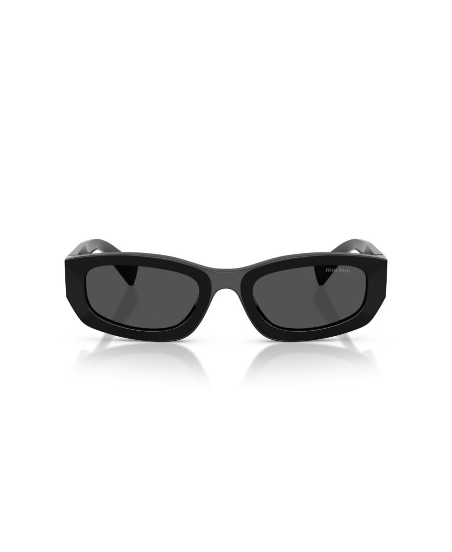 Женские солнцезащитные очки с геометрическим рисунком, MU B04S MIU MIU, Black — фото 2