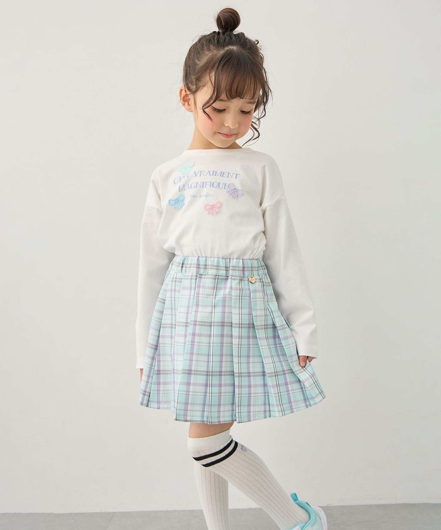 Футболка с длинными рукавами и принтом логотипа [100% хлопок] ANY KIDS, Off-white [001]