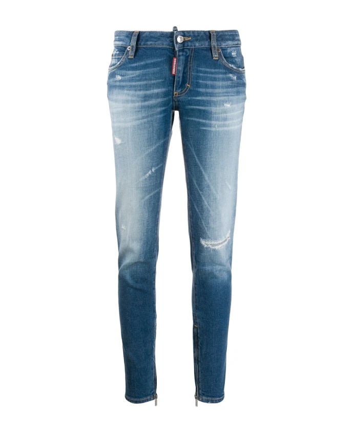 

Рваные джинсы скинни Dsquared2, синий