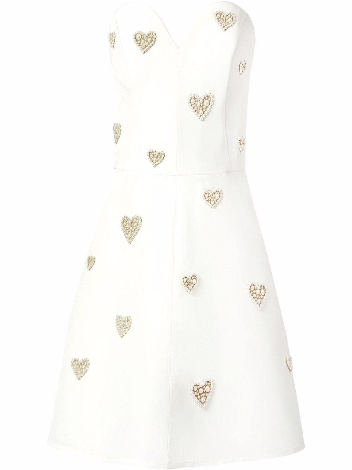 

Платье без бретелей с искусственным жемчугом Carolina Herrera, белый