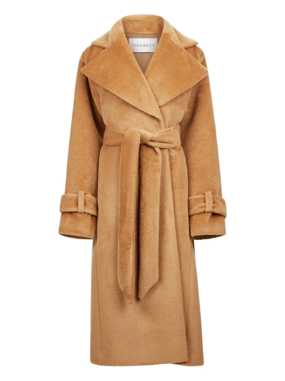 

Шерстяное пальто с поясом Nina Ricci, коричневый