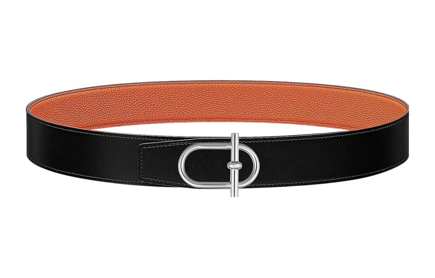 

HERMES Ремень мужской из кожи тоуго черный ширина 3,8 см