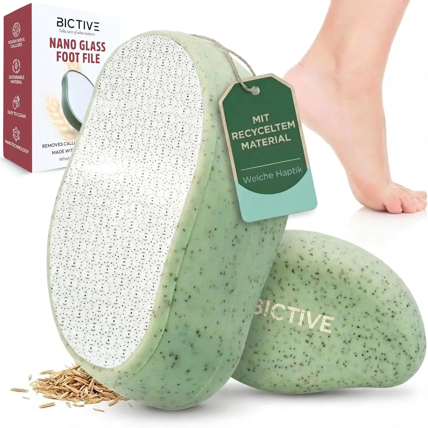 Нано-стеклянная пилка для удаления мозолей BICTIVE из пшеничной соломы Bictive