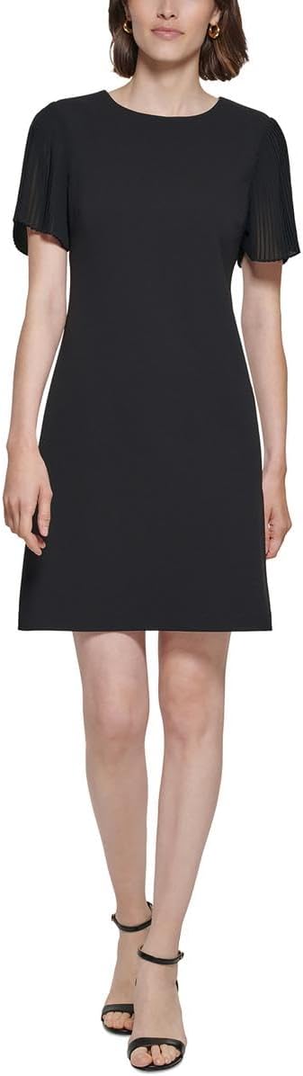 

Женское платье Tommy Hilfiger с короткими рукавами из крепа-скуба, Black