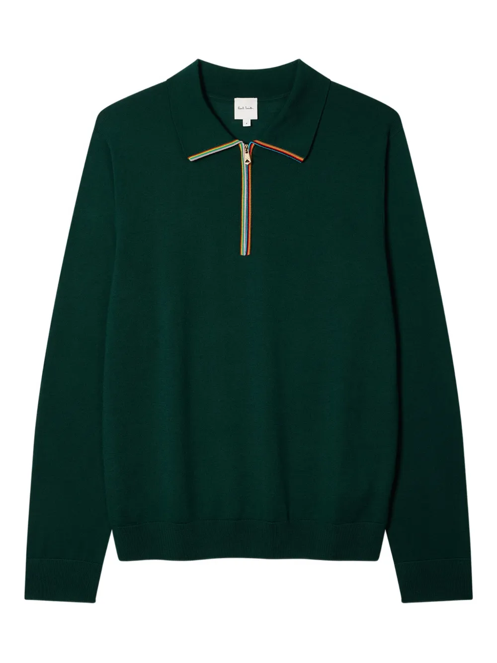 

Поло на молнии Paul Smith, зеленый