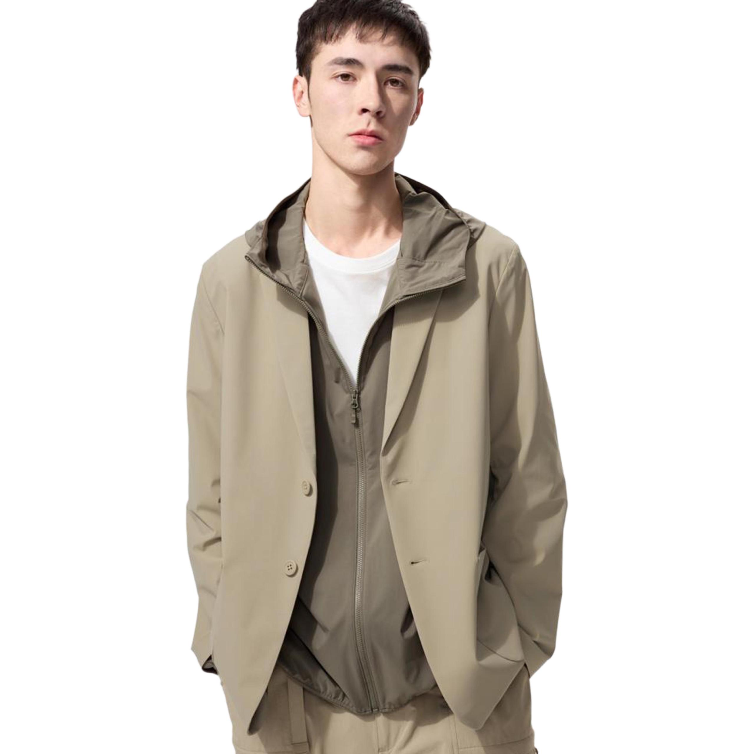 UNIQLO Мужской деловой костюм темно-бежевый, Dark Beige — фото 3