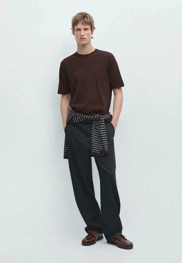 Простая футболка Massimo Dutti, Mottled Bordeaux — фото 2
