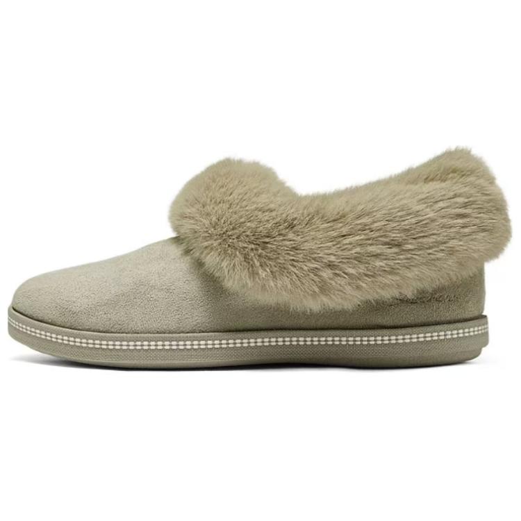 Женские зимние ботинки Skechers низкие с мехом, хаки