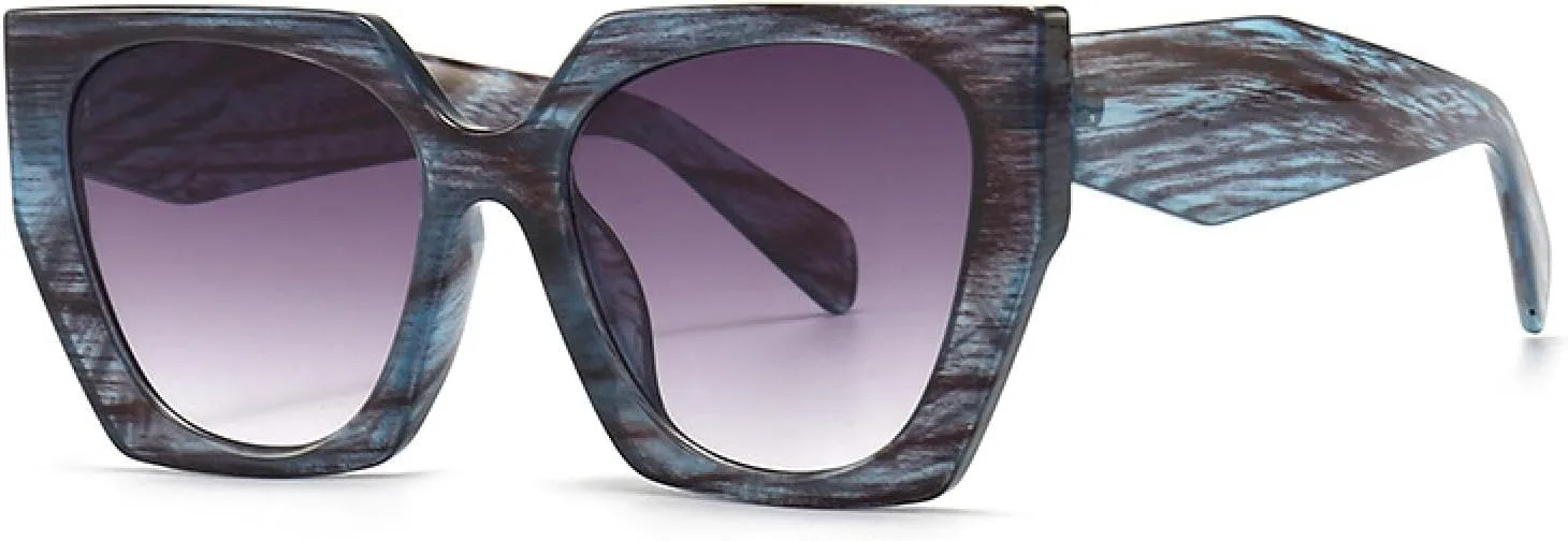 

Винтажные солнцезащитные очки в крупной оправе для женщин и мужчин, модные, с градиентным затемнением, защита от УФ-излучения UV400 TOIPASTN, Blue Leopard-gt Grey