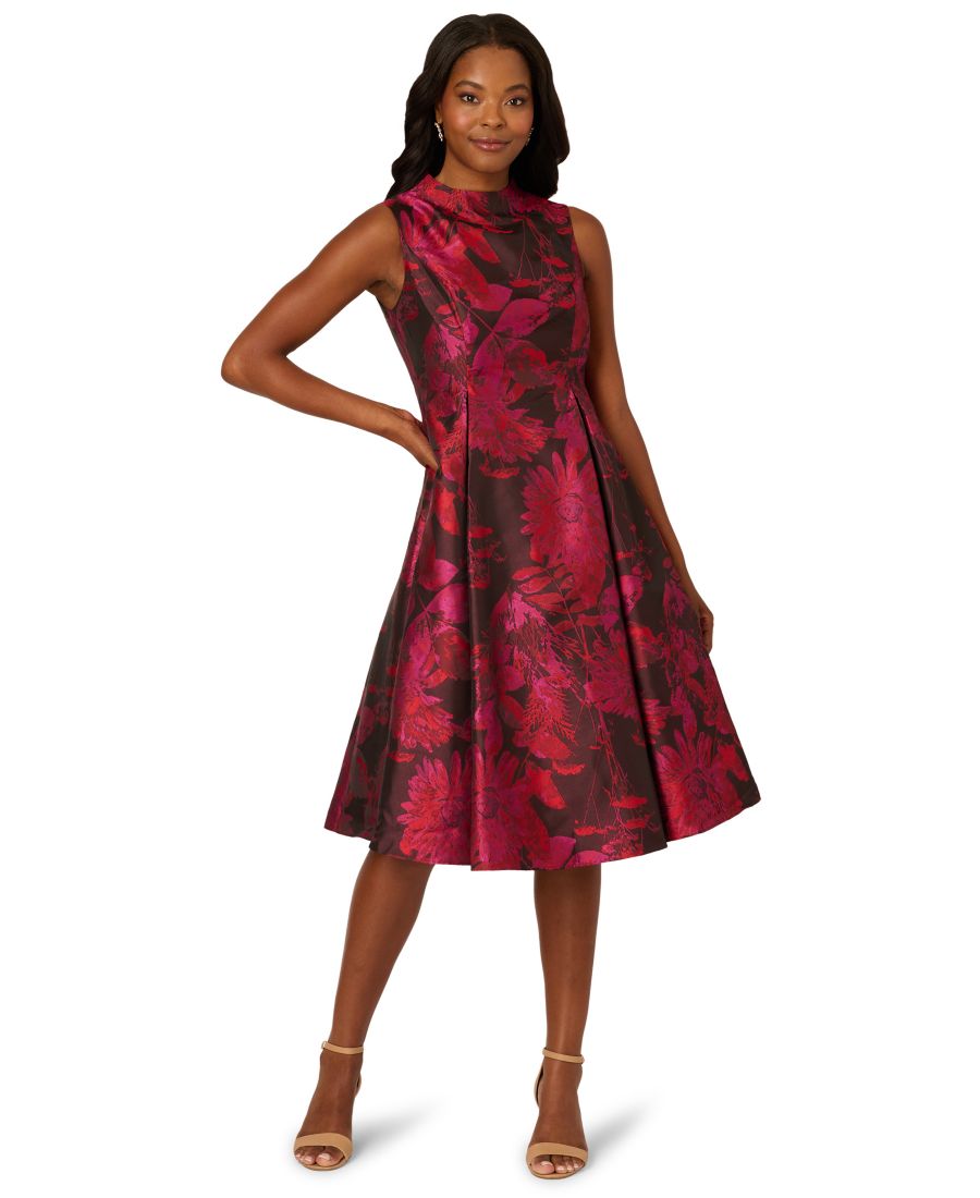 

Женское платье без рукавов с воротником-стойкой Adrianna Papell, Pink Multi