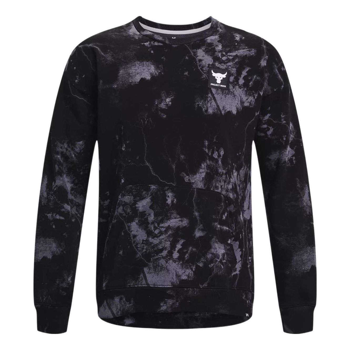 

Спортивная толстовка Under Armour Project Rock Rival Fleece Disrupt Printed Crew Sweatshirt 'Black Grey' 1373566-001, черный