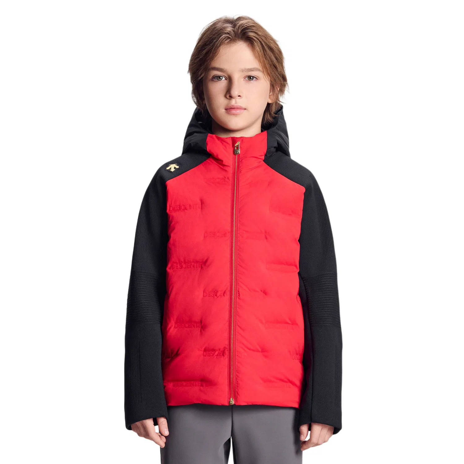 Детская утепленная куртка с капюшоном Moderate DESCENTE, RD-Red