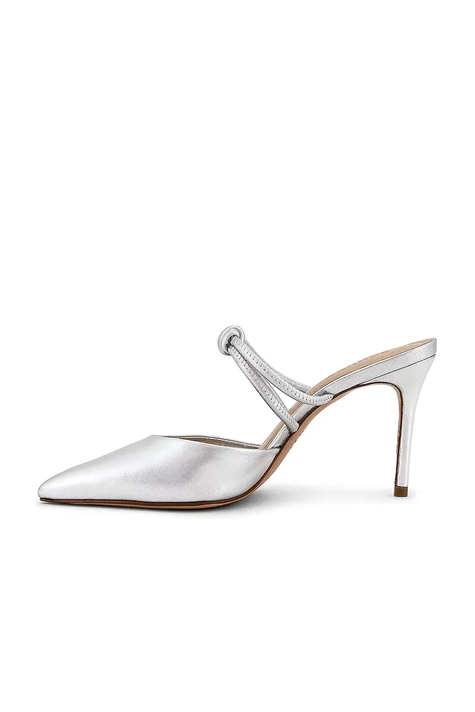 Туфли-лодочки Schutz Lela, женские, серебристые, из кожи, с острым носком и каблуком-шпилькой, JOBB2096 — фото 3