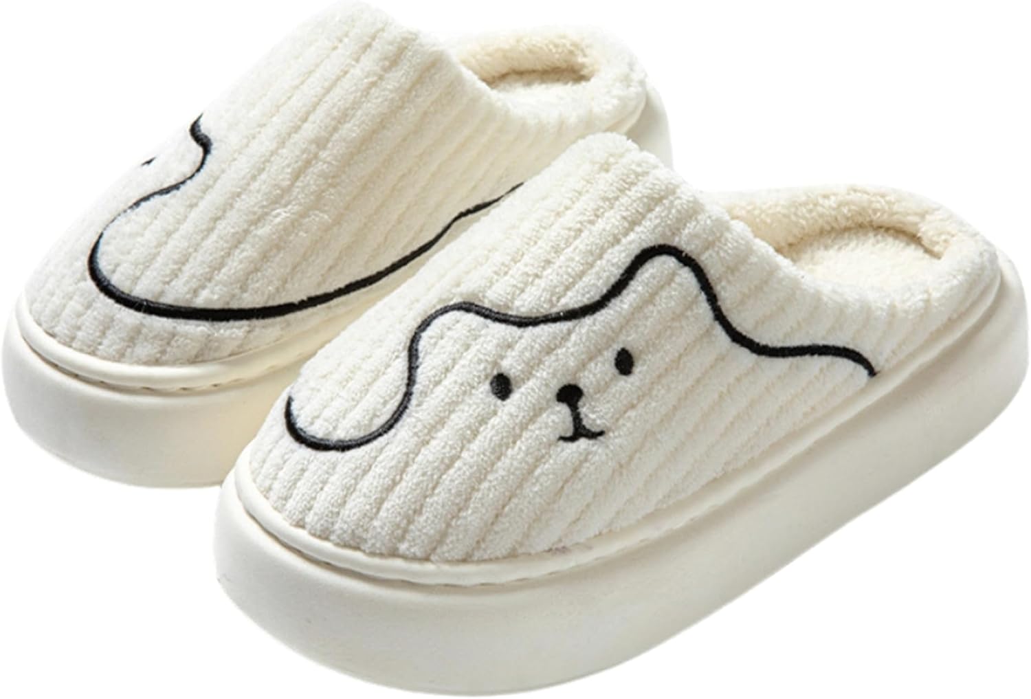 

Тапочки с котами Мультяшные тапочки Хлопковые тапочки для мужчин и женщин дома Плюшевые хлопковые тапочки Милые тапочки Lryaoan, белый