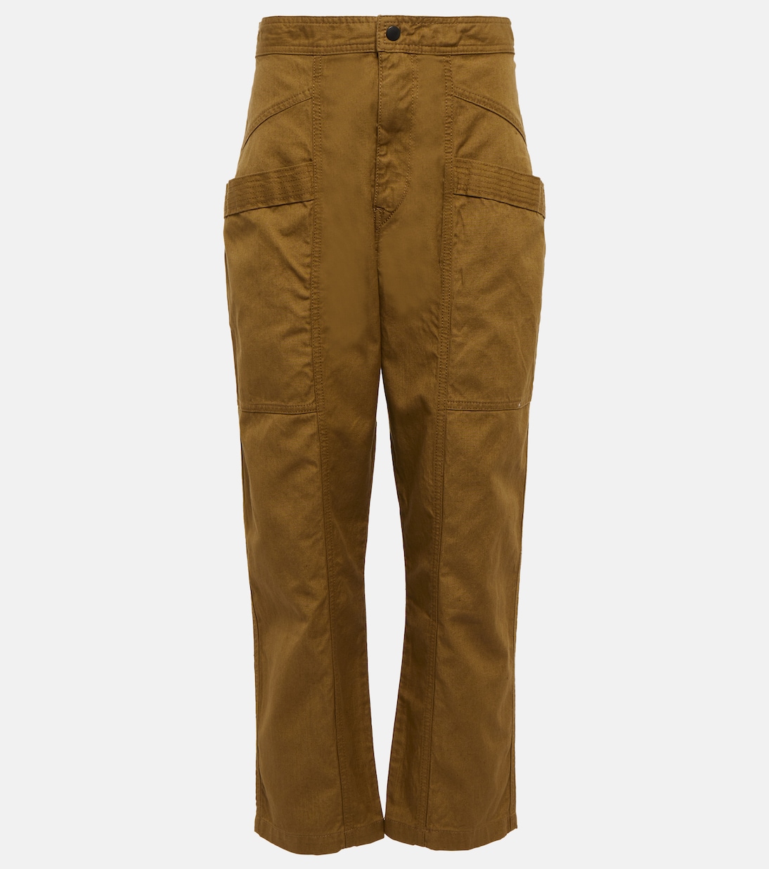 

Брюки Pandore из смесовой хлопковой ткани Marant Etoile, хаки