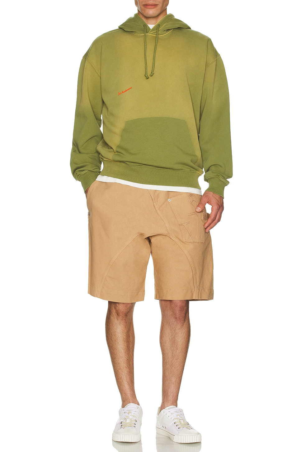 

Винтажный худи с логотипом Jw Anderson, Olive