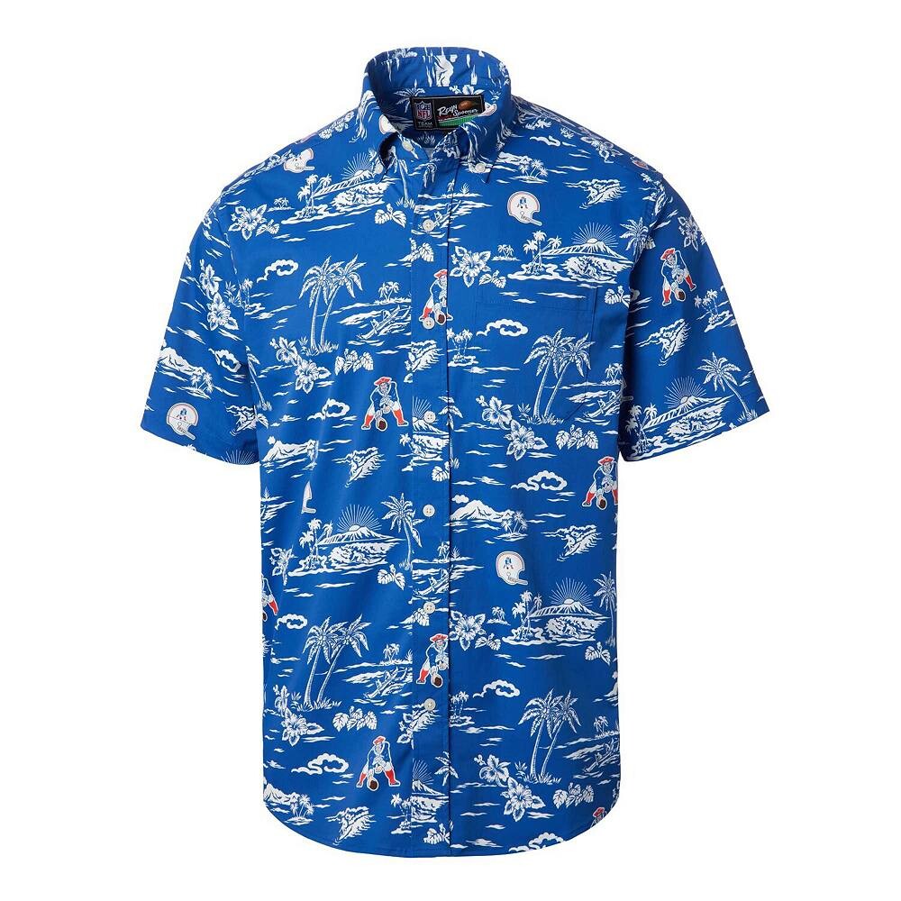 

Мужская рубашка на пуговицах с принтом Reyn Spooner Royal New England Patriots Throwback Kekai, цвет Pat Blue