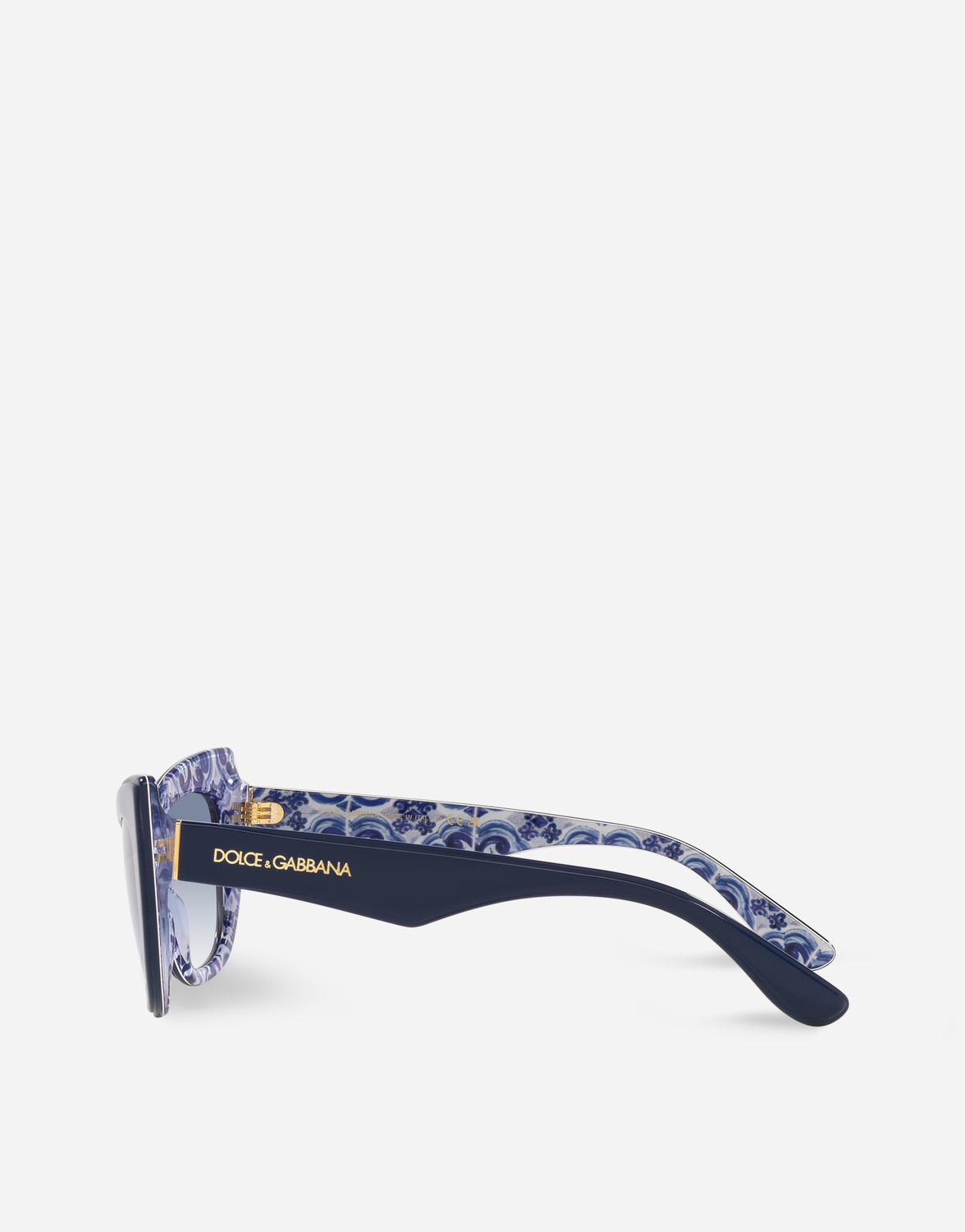 Солнцезащитные очки new print Dolce & Gabbana, синий неви на майолике — фото 3