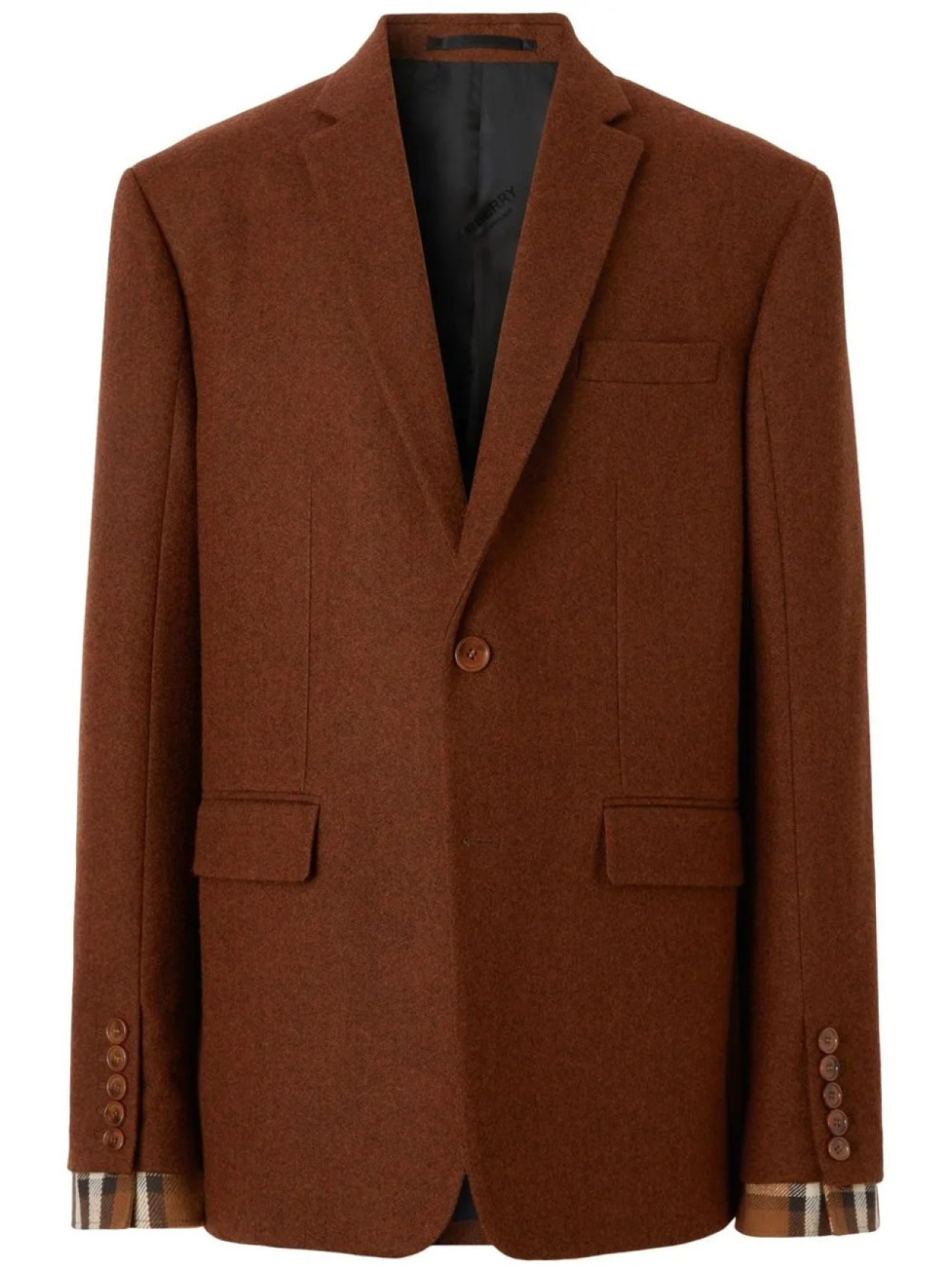 

Burberry клетчатый пиджак строгого кроя, коричневый