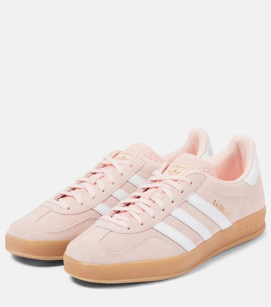 Кожаные кроссовки Gazelle Indoor Adidas, Sandy Pink/Ftwr White/Gum 3 — фото 2