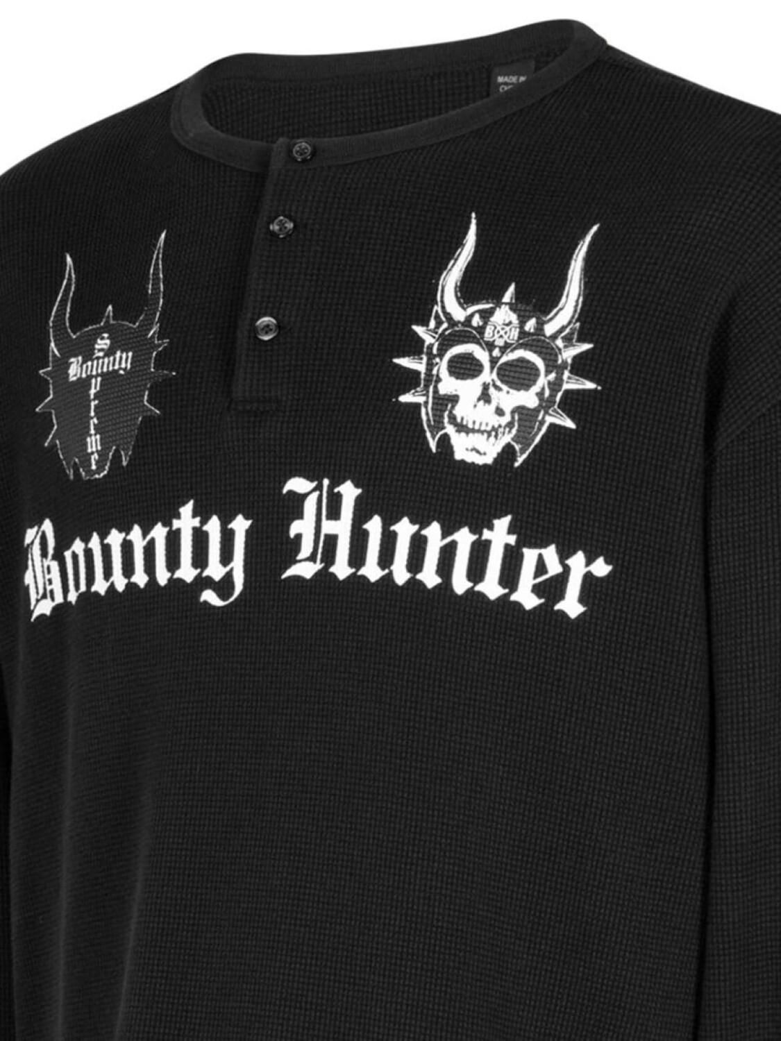 Supreme футболка Thermal Henley из коллаборации с Bounty Hunter, черный — фото 2