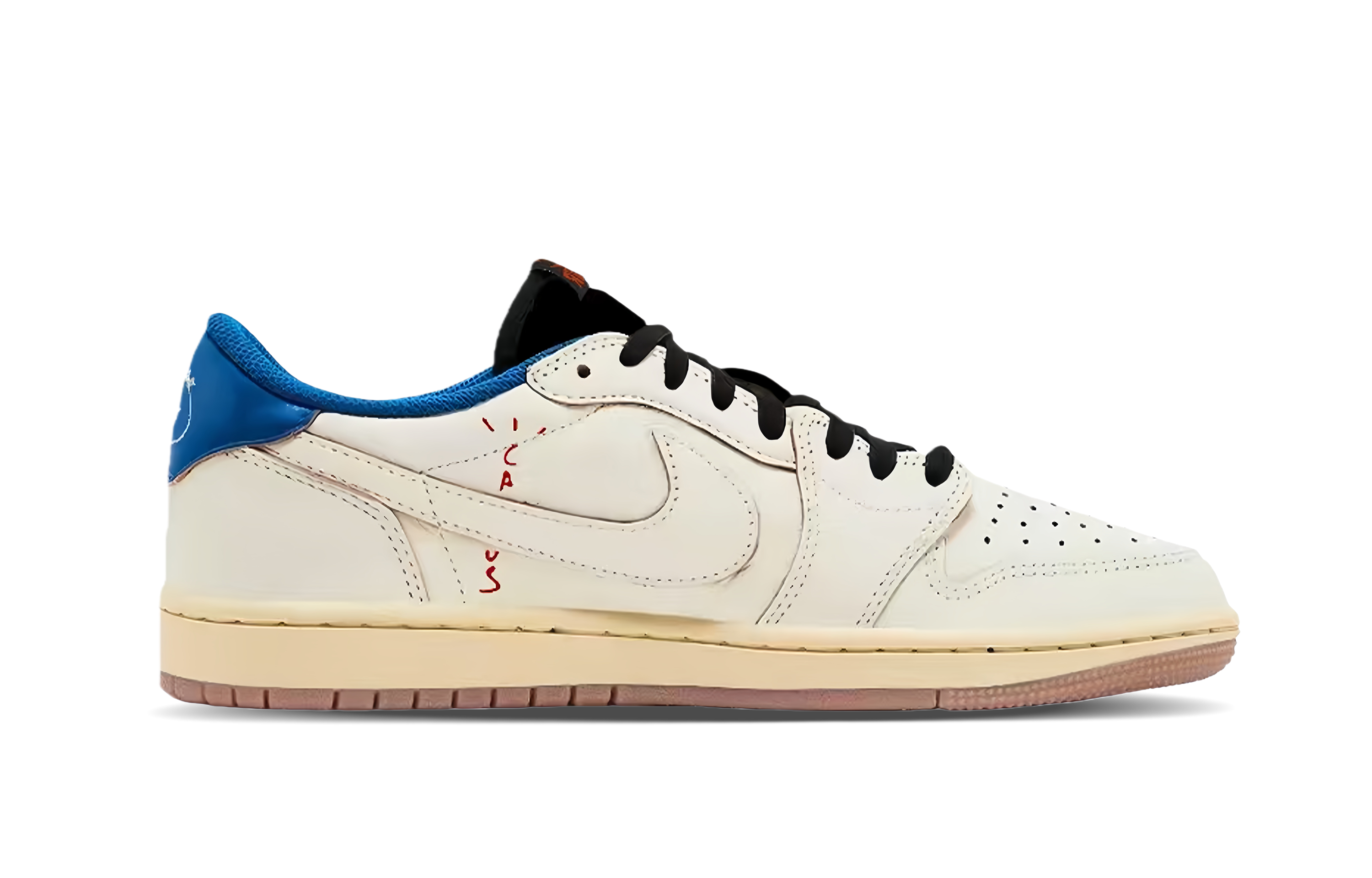 Jordan Кроссовки Travis Scott x Air 1 Ecru Travis Scott X AJ1 Low Cushioning Low top Vintage Basketball Shoes Unisex — фото 4