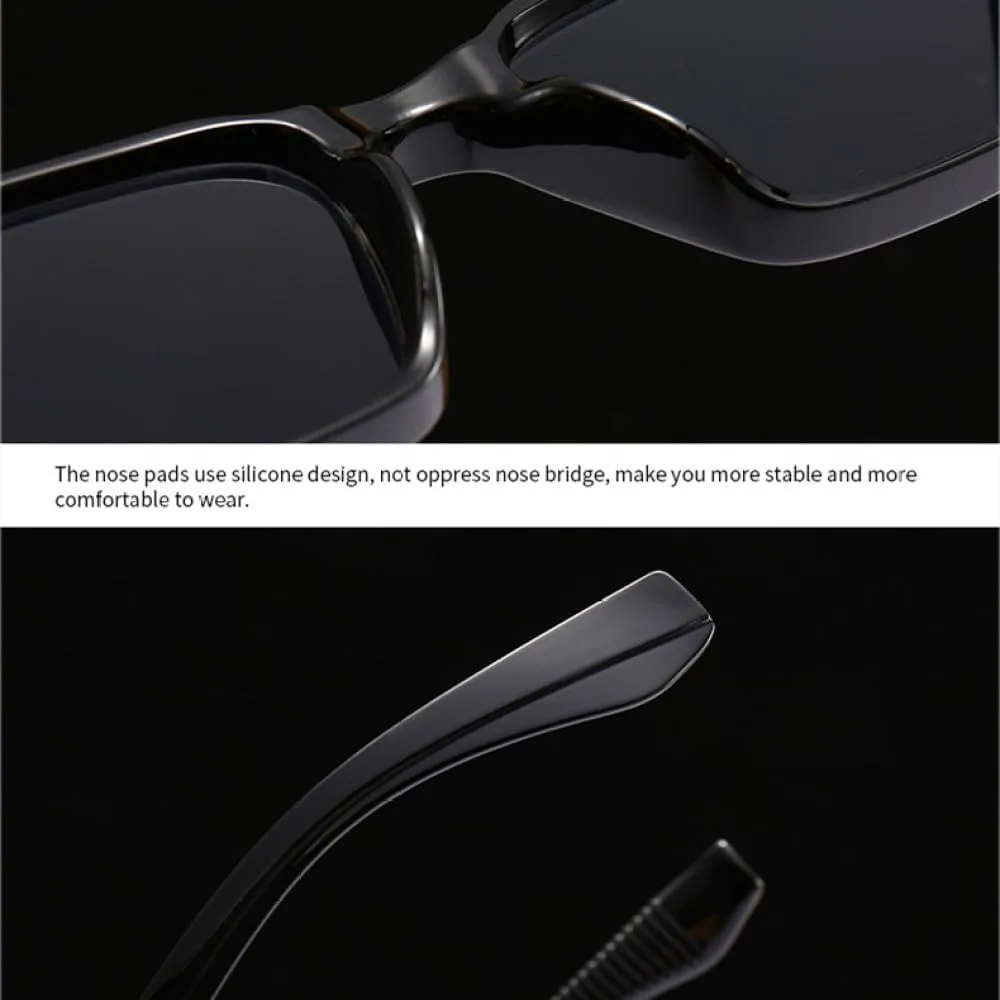 

2027 Винтажные заклепки Мужские панк-солнцезащитные очки квадратной формы с градиентным переходом цвета UV400 Модные женские солнцезащитные очки MTZJH, Black Gray