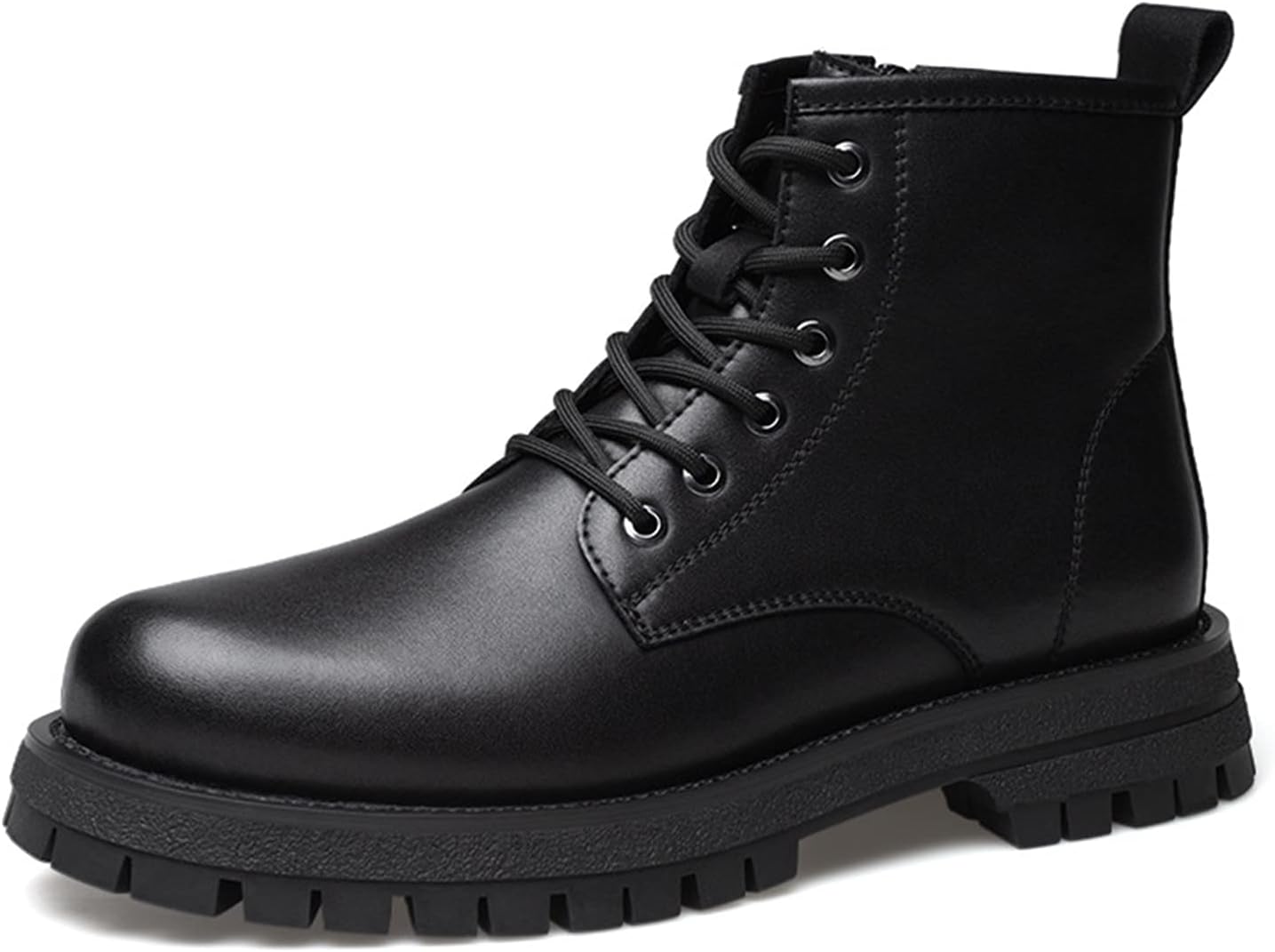 

Высотные походные ботинки, мужские черные ботинки на шнуровке, классические кожаные офисные шнурки с боковой молнией, удобная противоскользящая обувь на день рождения и День отца Rishengchang