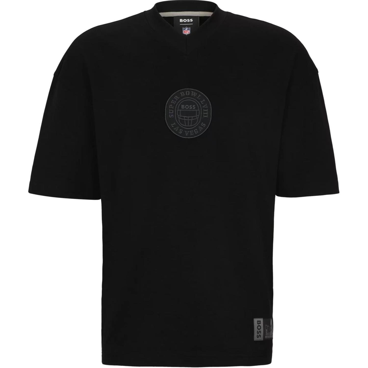 

HUGO BOSS Футболка NFL Interlock-Cotton с принтом мужская Black, Черный, HUGO BOSS Футболка NFL Interlock-Cotton с принтом мужская Black