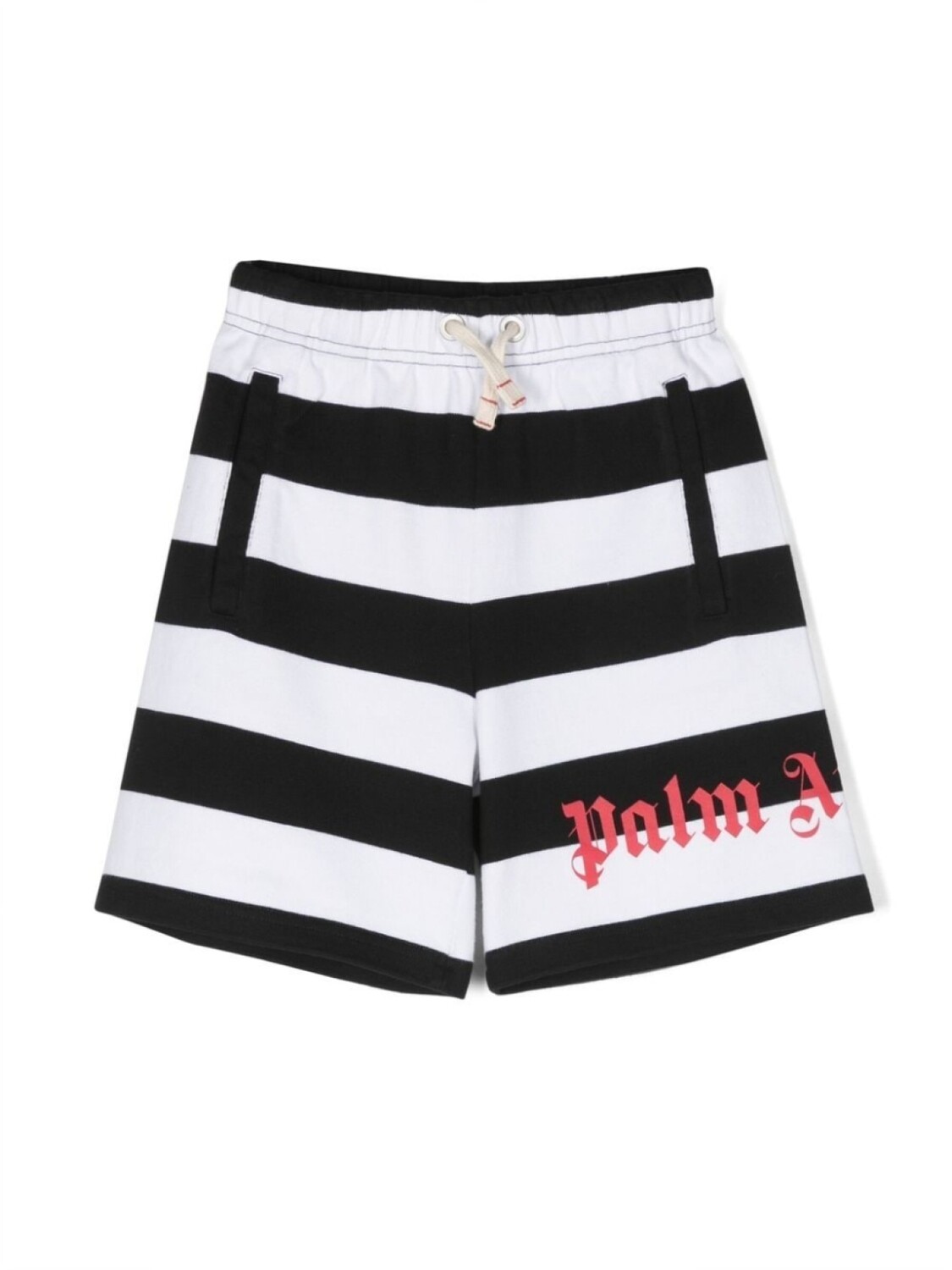 

Palm Angels Kids полосатые шорты с логотипом, черный